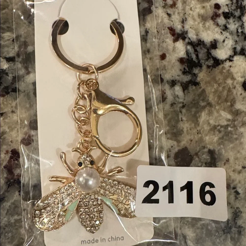 2116‎ Rhinestone, Bee Key Ring & Bag Charm